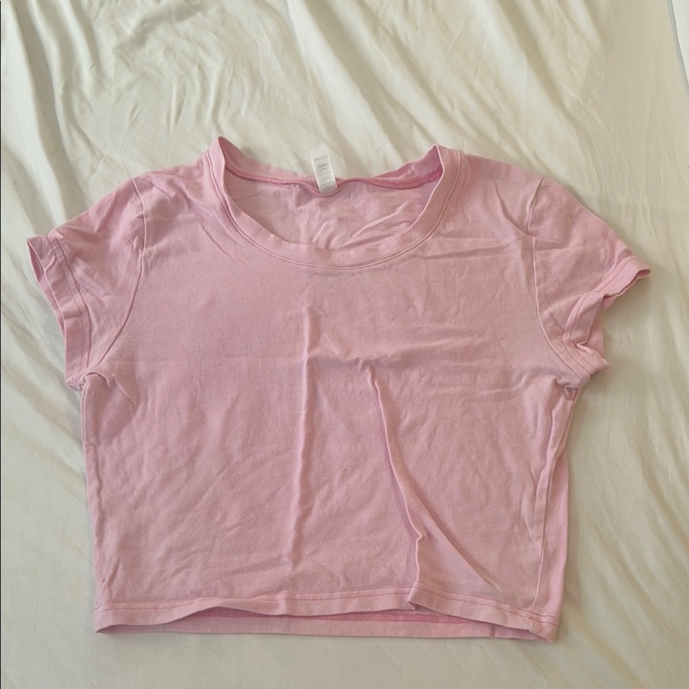 Rosio Pink Crop T-Shirt Relaxed Short Sleeve